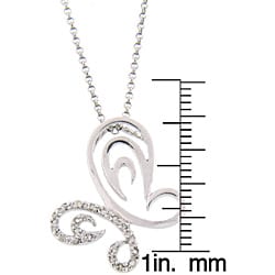 Sterling Silver 1/5ct TDW Diamond Butterfly Necklace