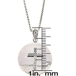 Sterling Silver 1/8ct TDW Diamond Cross Necklace (J-K, I3)