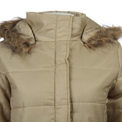 Infinito Women's Contemporary Square Quilted Faux Fur Hooded Coat