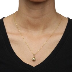 18k Gold over Silver 1/6ct TDW Diamond Ladybug Necklace (H-I, I1-I2)