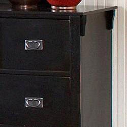 Mission Valley Distressed Black Dresser and Mirror Set