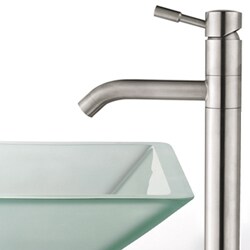 Kraus Aquamarine Frosted Sink/ Aldo Stainless Steel Faucet