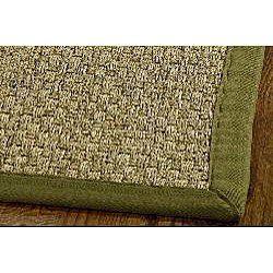 Hand-woven Casual Natural/ Olive Seagrass Rug (9' x 12')
