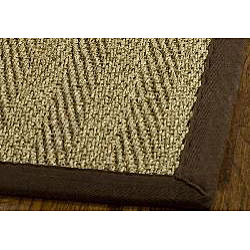 Hand-woven Diamonds Natural/ Medium Brown Seagrass Rug (6' x 9')