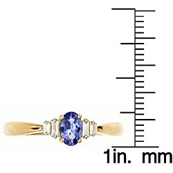Dyach 14k Yellow Gold Tanzanite and 1/10ct TDW Diamond Ring