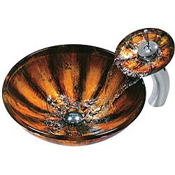 Vigo Glass Hand-painted Vessel Sink and Faucet