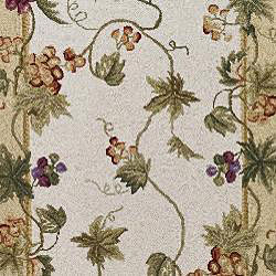 Hand-hooked Flora Ivory Wool Rug (3' x 8')