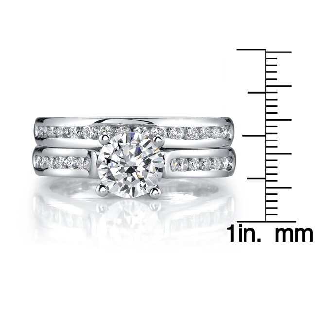 18k Gold 1 1/3ct TDW EGL-certified Diamond Bridal Set (H-I, SI1-SI3)