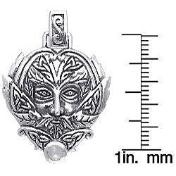 Sterling Silver Moonstone Green Man Trinity Necklace