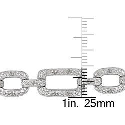 Sterling Silver 1/5ct TDW Diamond Link Bracelet (J-K, I3)