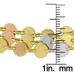 14k Tri-tone Gold Luna Contempo Bracelet