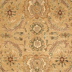 Oushak Legacy Hand-knotted Sari Gold/ Ivory Wool Rug (9' x 12')
