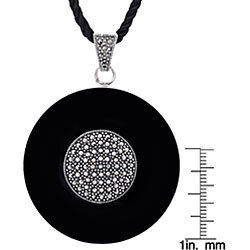Ken Craft Jewelry Sterling Silver Marcasite/ Onyx Necklace