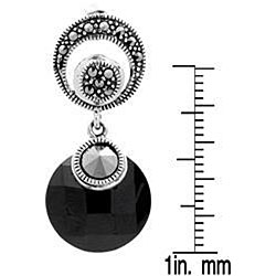 Ken Craft Sterling Silver Black Cubic Zirconia Earrings