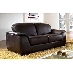 Monaco Dark Brown Leather Sofa and Loveseat Set