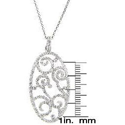 Sterling Silver 1/2ct TDW Diamond Filigree Necklace (J-K, I3)