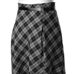 Adi Designs Junior's Belted Plaid Skirt