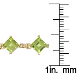10k Yellow Gold Peridot and Diamond Bracelet