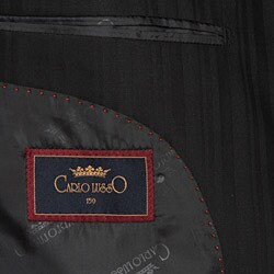 Carlo Lusso Men's Solid Black Tonal Two-button Suit