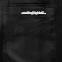 Austin Reed Men's Flat Front Trousers Solid Black Suit