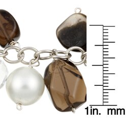Sterling Silver Gemstone and Mother of Pearl Bracelet