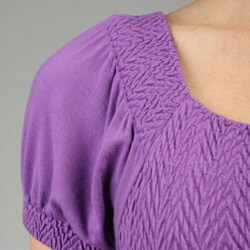 J.J. Authentic Women's Short-sleeve Smocked ITY Dress