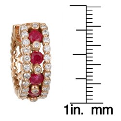 Encore by Le Vian 14k Gold 7/8ct TDW Diamond/ Ruby Earrings (H-I, SI1-SI2)