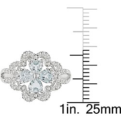 14k Gold Aquamarine and 1/4ct TDW Diamond Ring