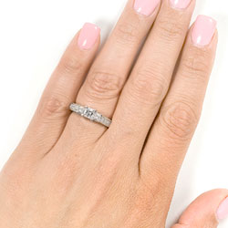 14k Gold 1ct TDW Asscher-cut 3-stone Diamond Ring (H-I, SI-I1-I2)