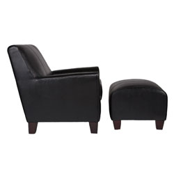 angelo:HOME Baxter Black Renu Leather Arm Chair and Ottoman