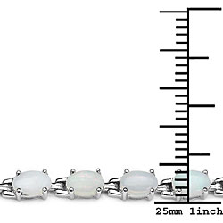 Sterling Silver Opal Ovals Bracelet