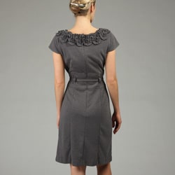 CeCe's of New York Women's Ruffle Neck Dress