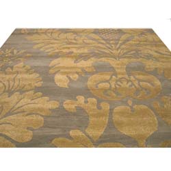 Hand-tufted Grey/ Gold Wool Rug (5' x 8')