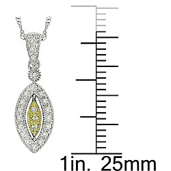 10k Two-tone Gold 1/10ct TDW Diamond Necklace (H-I, I2-I3)