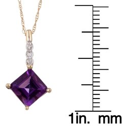 10k Yellow Gold Amethyst and Diamond Necklace