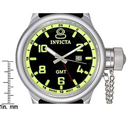 Invicta Men's Signature GMT Black Rubber Strap Watch