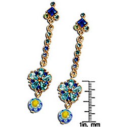 Sweet Romance Millefiori Glass Bead and Austrian Crystal Earrings
