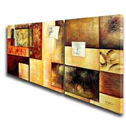 'Abstract Multicolor' Hand-painted 3-piece Oil Painting Set