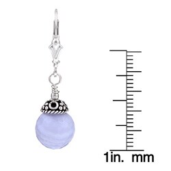 Charming Life Sterling Silver Blue Lace Agate Earrings