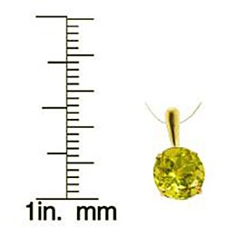 10k Yellow Gold Basket-set Round Peridot Necklace