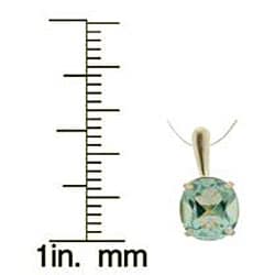 10k White Gold 8-mm Round Aquamarine Necklace