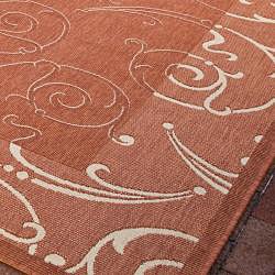 Indoor/ Outdoor Oasis Terracotta/ Natural Rug (710 Square