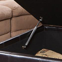 Forrester Brown Bonded Leather Square Storage Ottoman