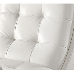 Albury White Faux Leather Chair with Ottoman