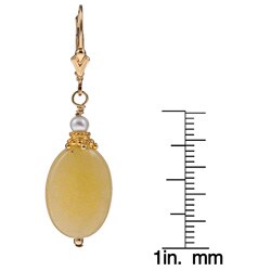 Charming Life 14k Gold Calcite and Pearl Earrings