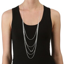 Sterling Silver 32-inch Multi-tier Runway Necklace (1 mm)