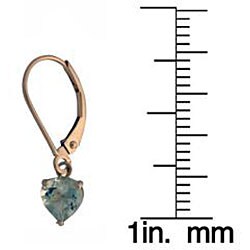 10k Yellow Gold 6-mm Heart-cut Green Amethyst Leverback Earrings