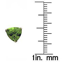 10k Yellow Gold 6-mm Trillion-cut Peridot Stud Earrings