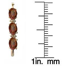 10k Gold Bodacious Reflection Topaz and Diamond Accent Hoop Earrings