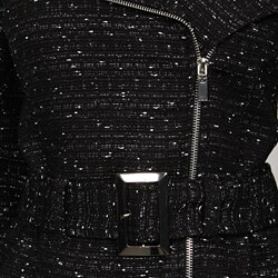 Katherine New York Women's Asymmetrical Tweed Moto Jacket